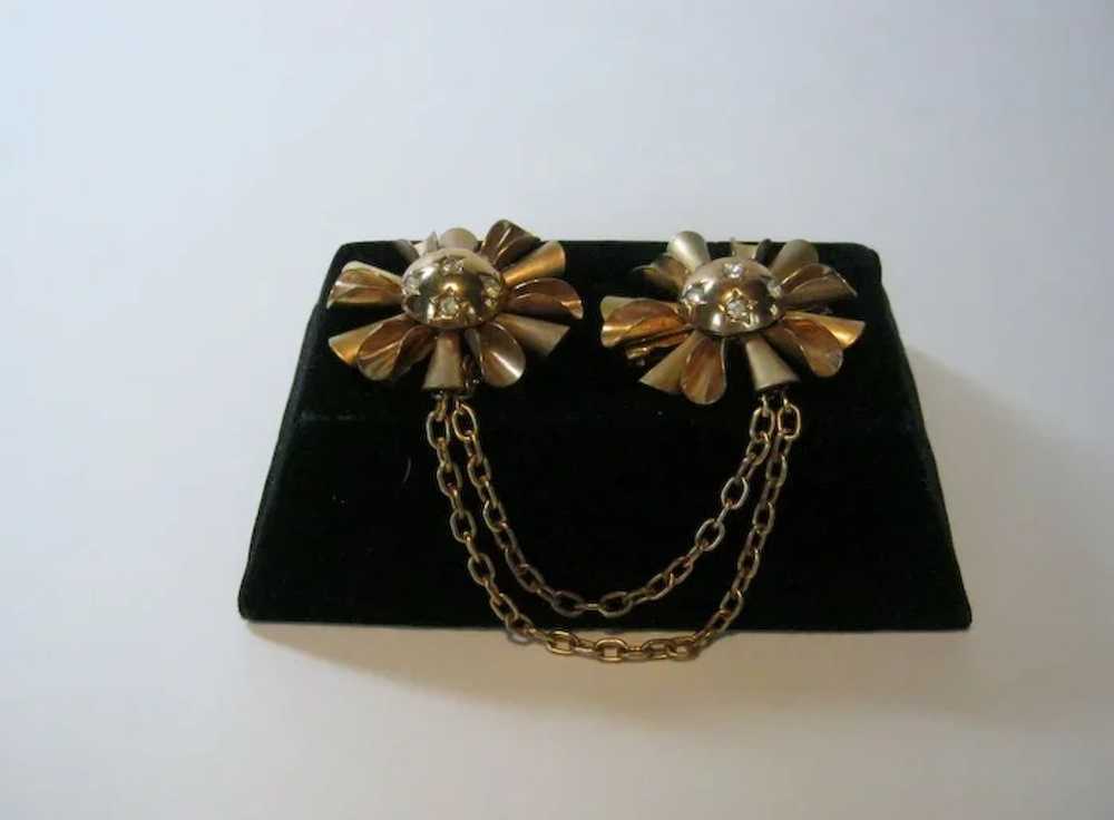 Vintage 1940's Sweater Double Pin Set With Star S… - image 2