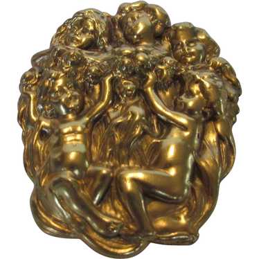 Vintage Joseff Five Cherub Pin In Russian Goldtone - image 1
