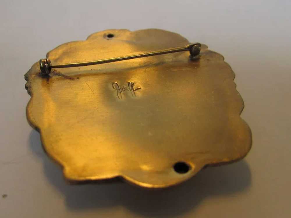 Vintage Joseff Five Cherub Pin In Russian Goldtone - image 7