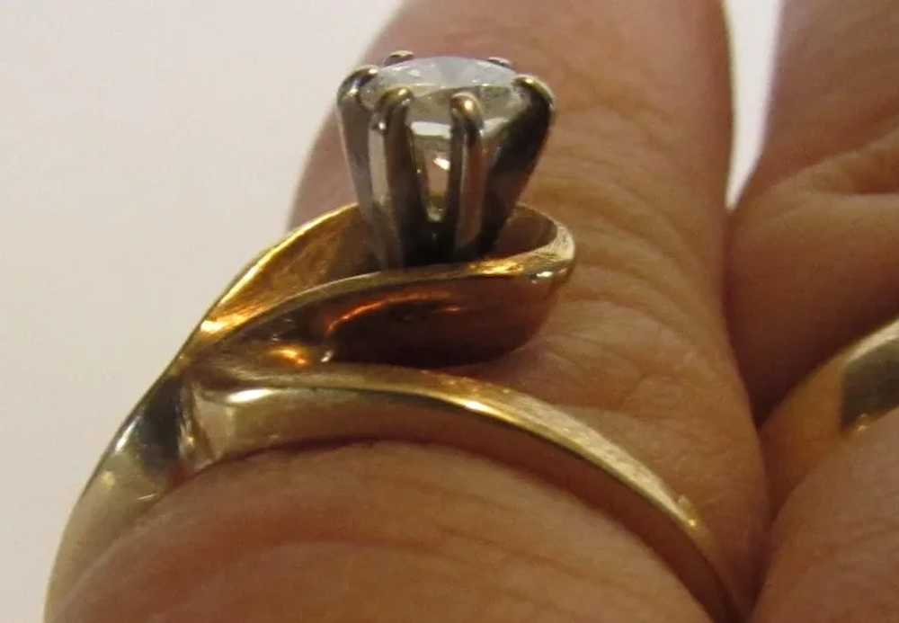 14 Karat Yellow Gold Diamond Solitaire Ring - image 2