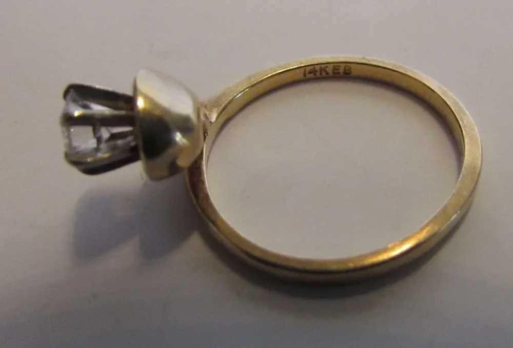 14 Karat Yellow Gold Diamond Solitaire Ring - image 3
