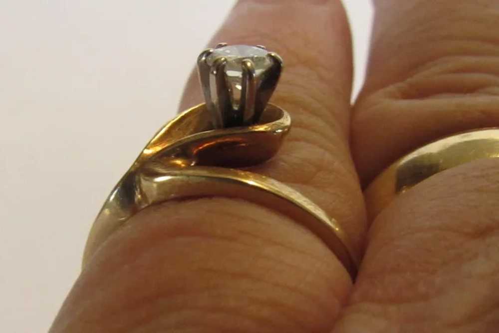 14 Karat Yellow Gold Diamond Solitaire Ring - image 6
