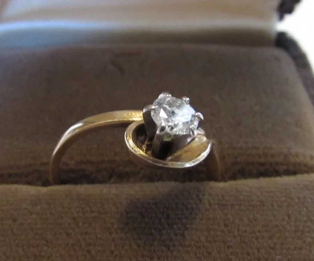 14 Karat Yellow Gold Diamond Solitaire Ring - image 7