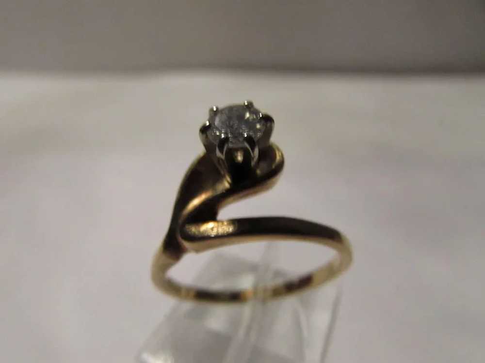 14 Karat Yellow Gold Diamond Solitaire Ring - image 8