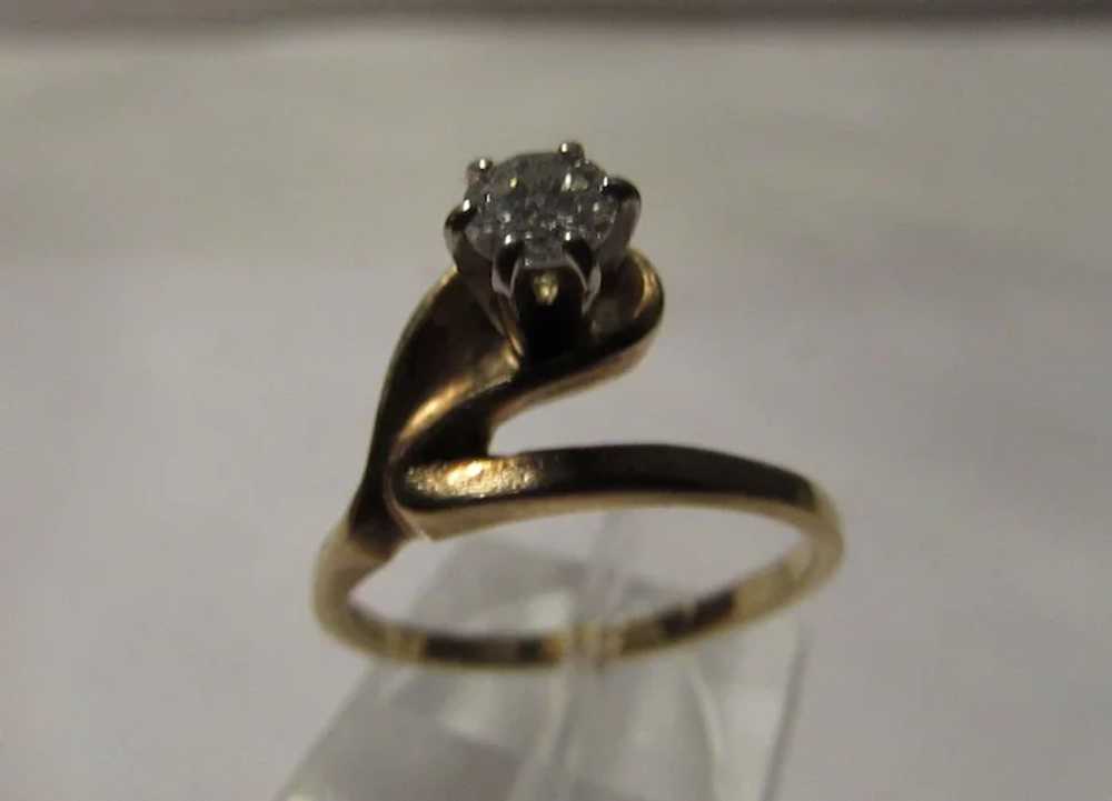 14 Karat Yellow Gold Diamond Solitaire Ring - image 9