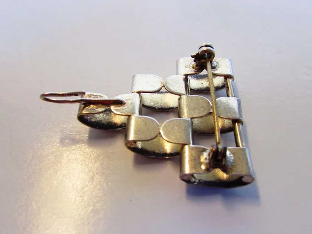 Sterling Silver Modernist Pin or Pendant - image 4