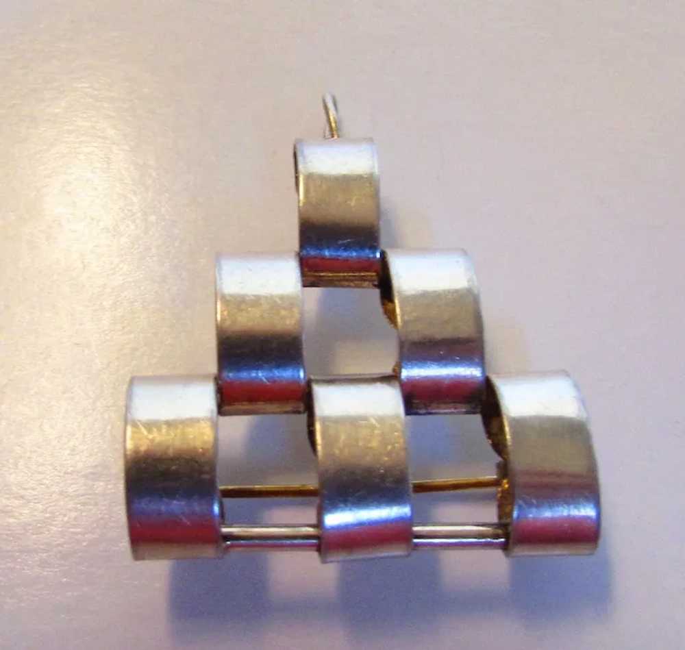 Sterling Silver Modernist Pin or Pendant - image 5