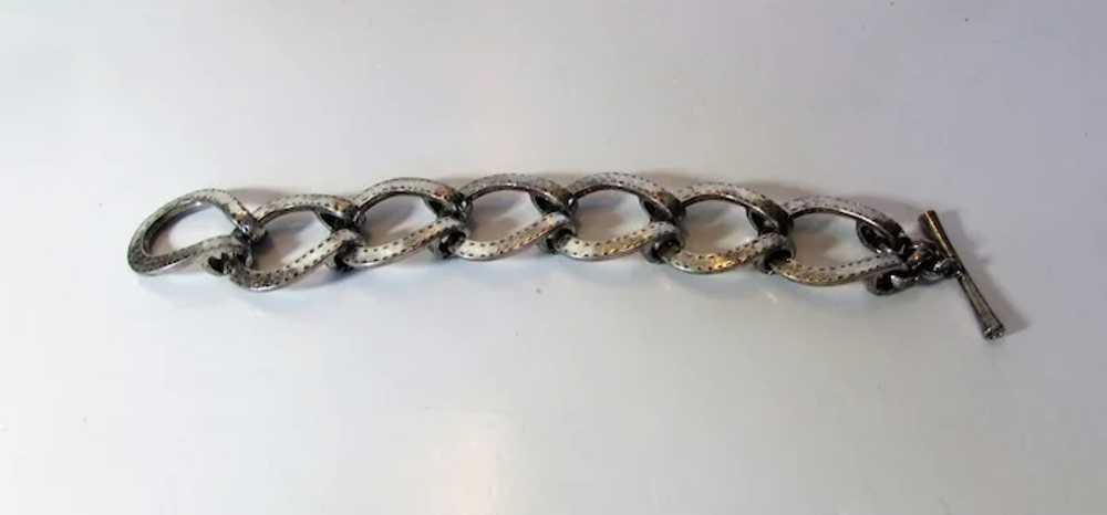 Vintage Lucky Brand Silver Tone Toggle Bracelet - image 2