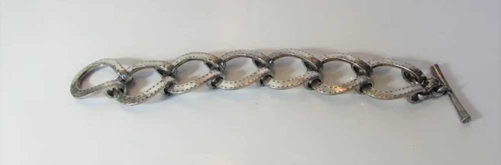 Vintage Lucky Brand Silver Tone Toggle Bracelet - image 3