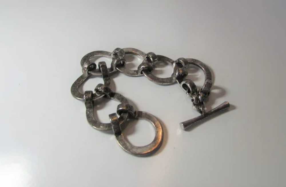 Vintage Lucky Brand Silver Tone Toggle Bracelet - image 4