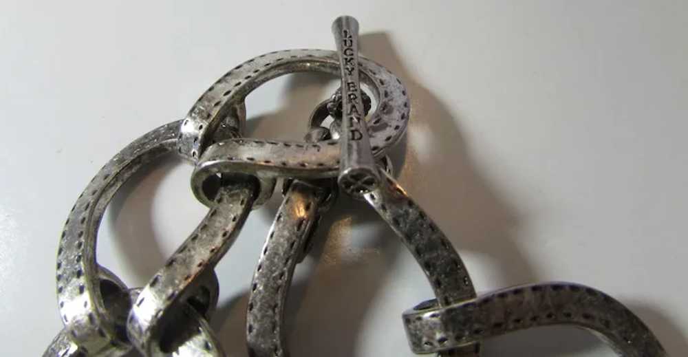 Vintage Lucky Brand Silver Tone Toggle Bracelet - image 5