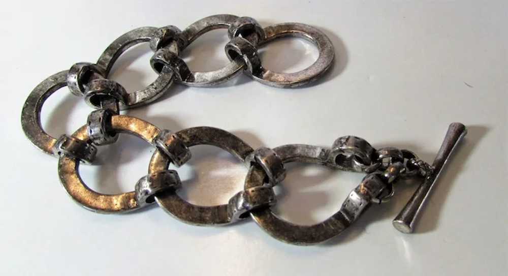 Vintage Lucky Brand Silver Tone Toggle Bracelet - image 7