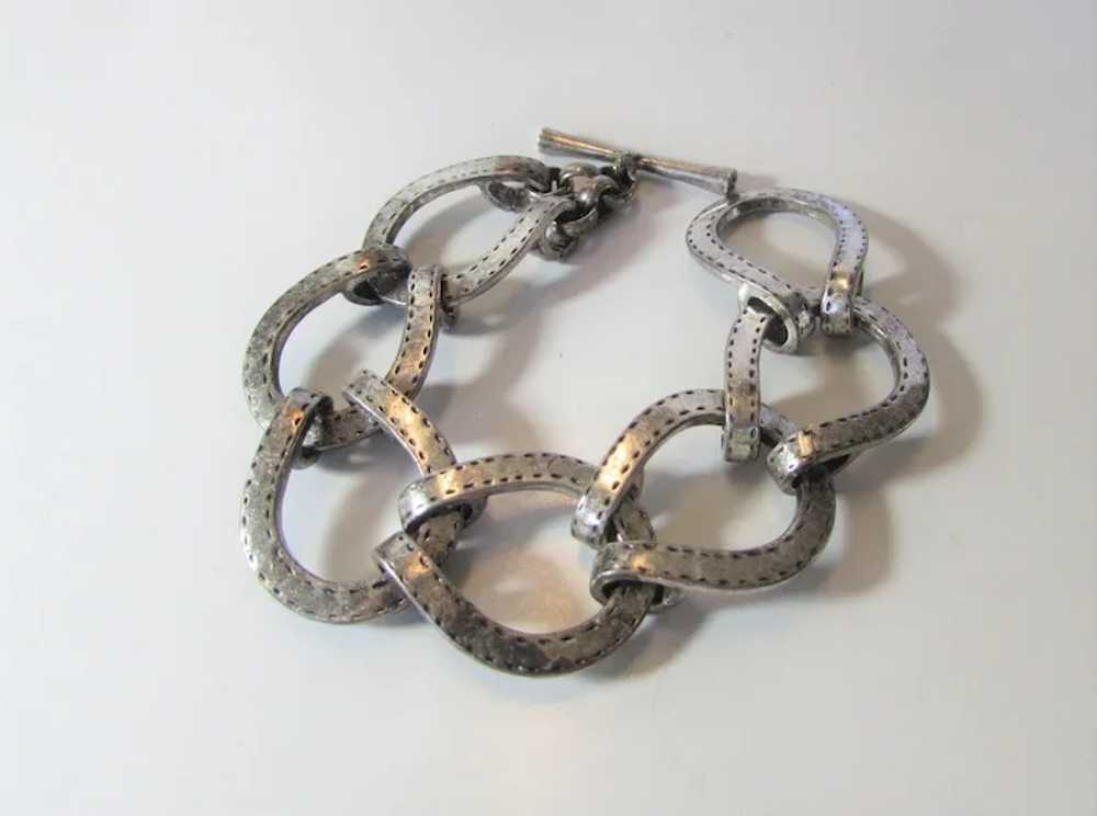 Vintage Lucky Brand Silver Tone Toggle Bracelet - image 8