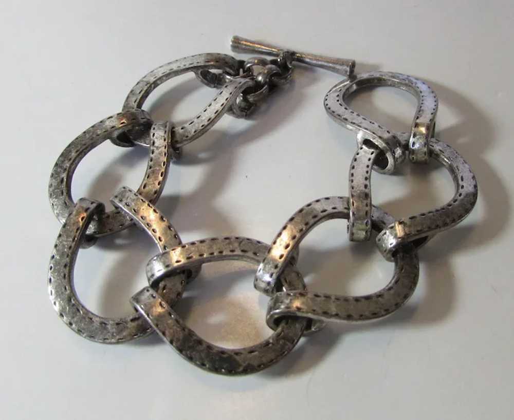 Vintage Lucky Brand Silver Tone Toggle Bracelet - image 9