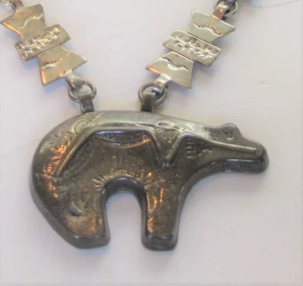 Native American Sterling Silver Kodiak Bear Neckl… - image 3