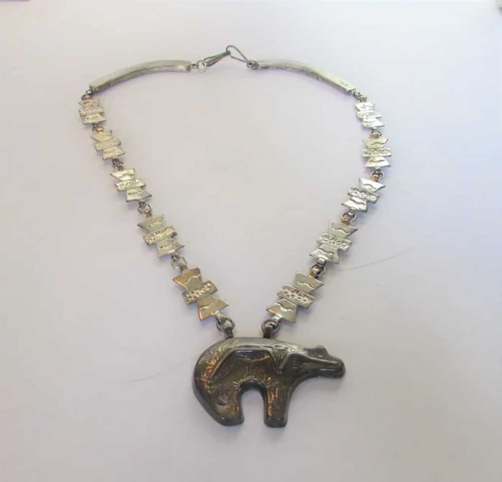 Native American Sterling Silver Kodiak Bear Neckl… - image 7