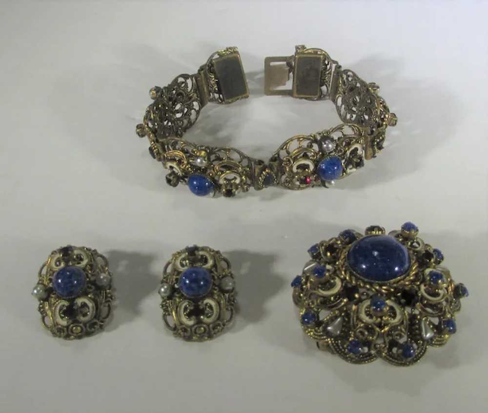 Vintage Three Piece Enamelled Set With Bracelet, … - image 11