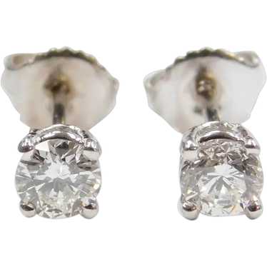 .66 ctw Diamond Stud Earrings 14k White Gold