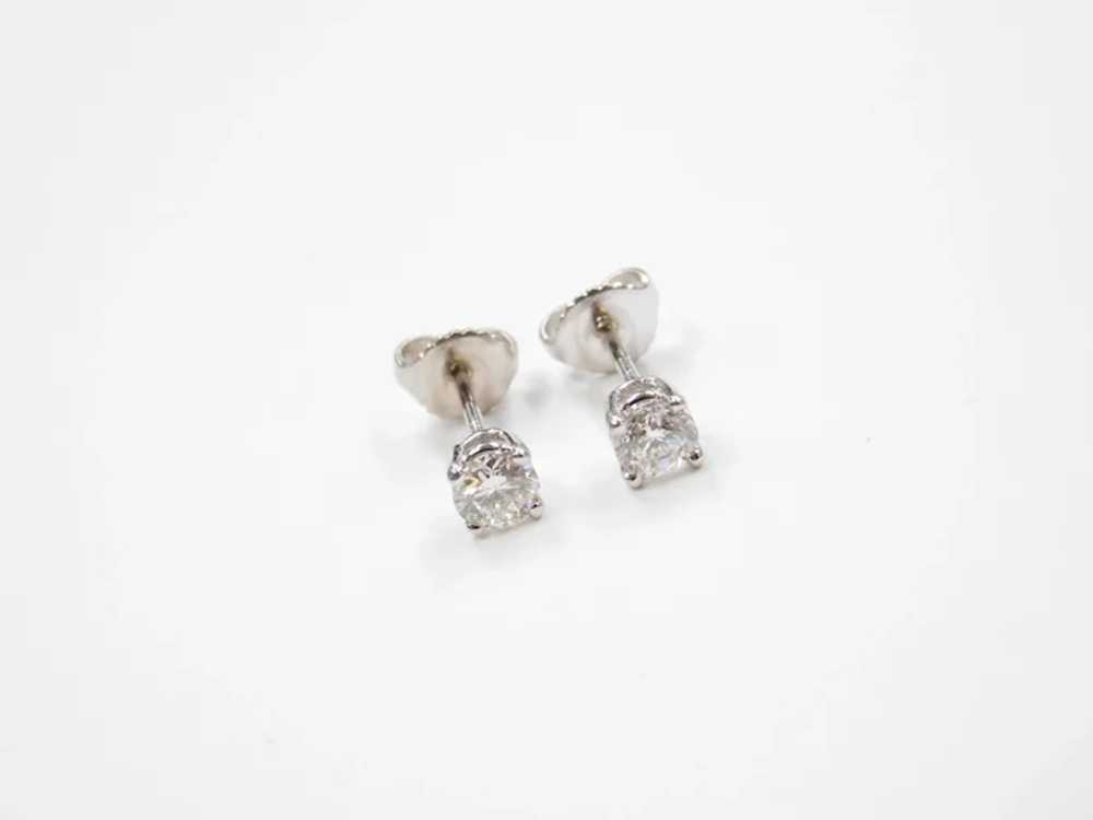 .66 ctw Diamond Stud Earrings 14k White Gold - image 2