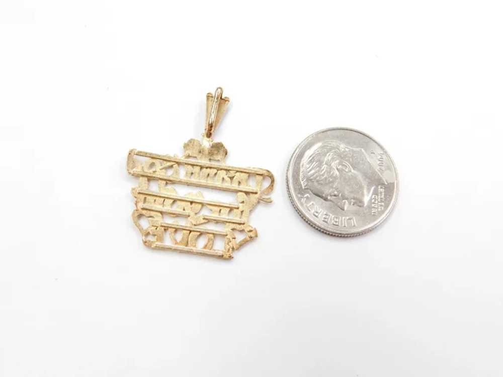14k Gold "I Thank God for your Love" Charm / Pend… - image 3