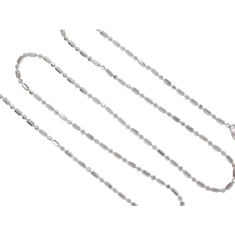 15 1/2" 18k White Gold Bead Chain ~ 3.4 Grams - image 1