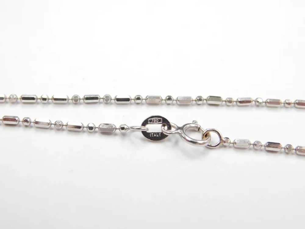 15 1/2" 18k White Gold Bead Chain ~ 3.4 Grams - image 3