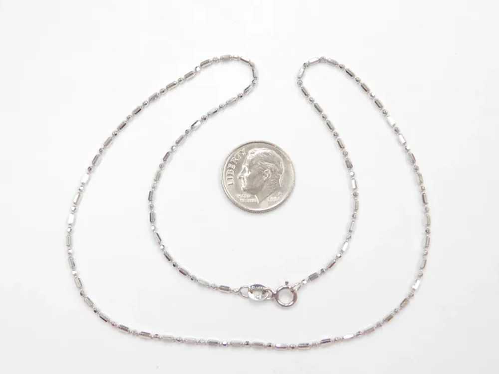 15 1/2" 18k White Gold Bead Chain ~ 3.4 Grams - image 4