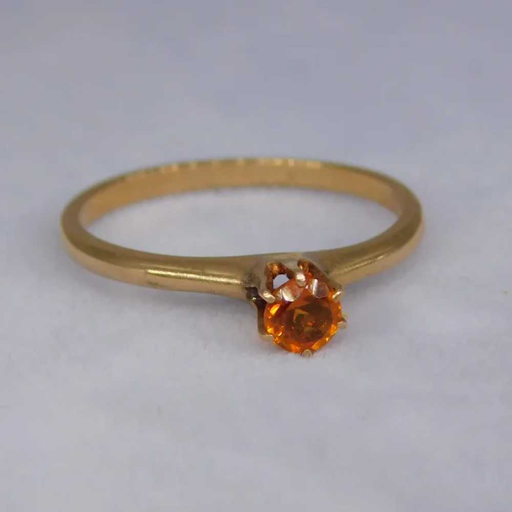 Antique Victorian Orange Citrine Solitaire 14k Ye… - image 10