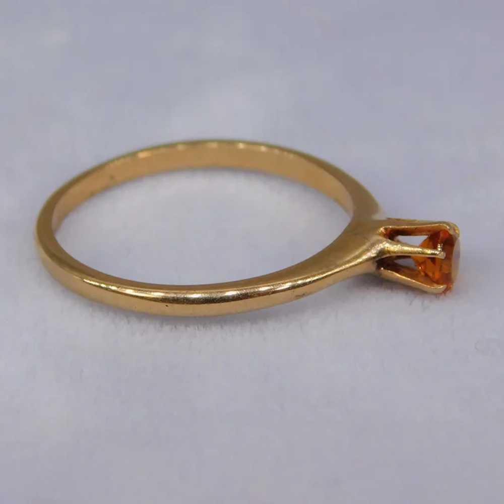 Antique Victorian Orange Citrine Solitaire 14k Ye… - image 11