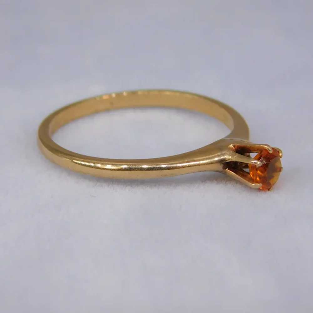 Antique Victorian Orange Citrine Solitaire 14k Ye… - image 12