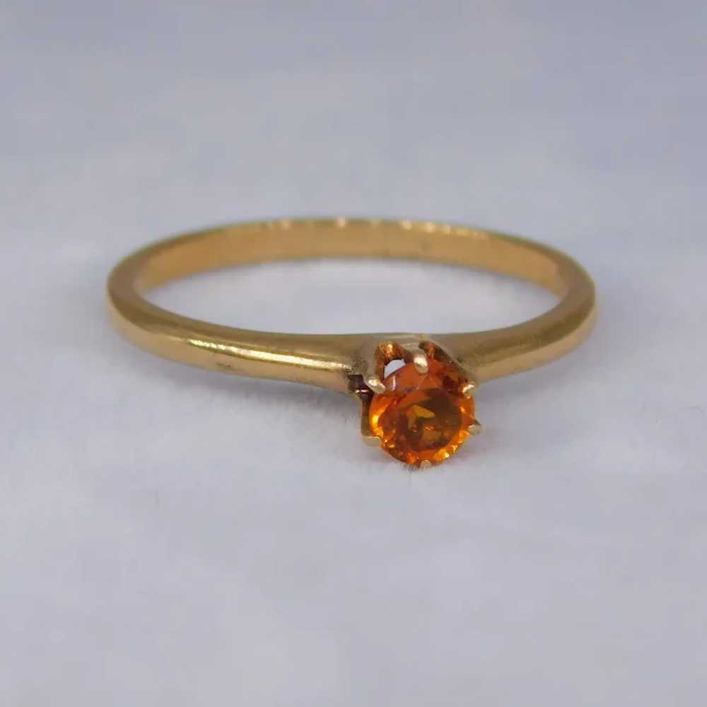 Antique Victorian Orange Citrine Solitaire 14k Ye… - image 9