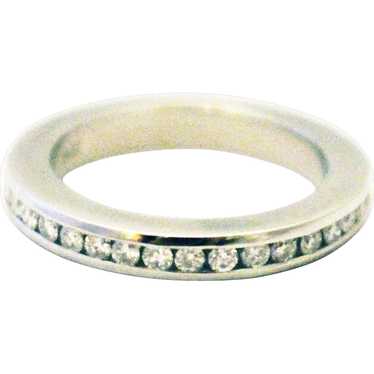 Platinum Diamond Wedding Band or Stackable Ring