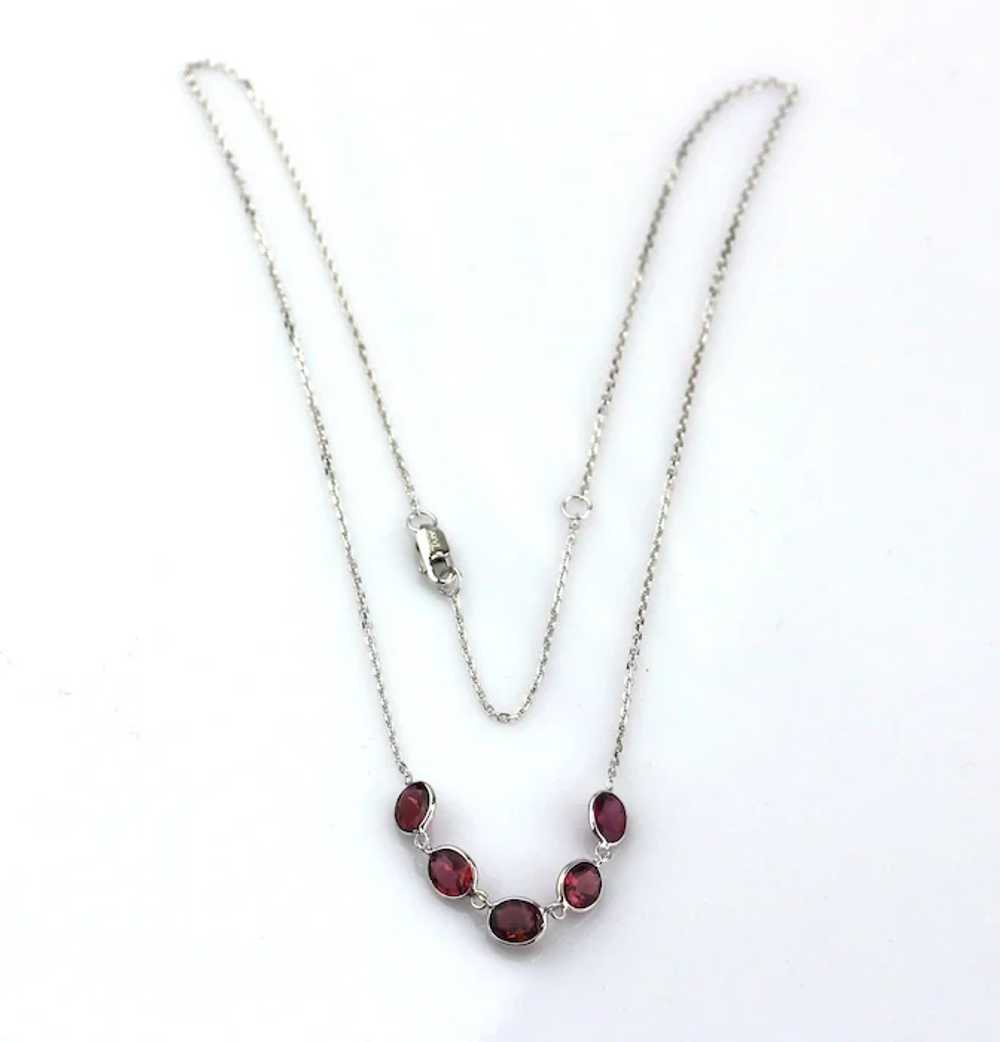 Rubellite Pink Tourmaline Necklace in 14KT White … - image 2