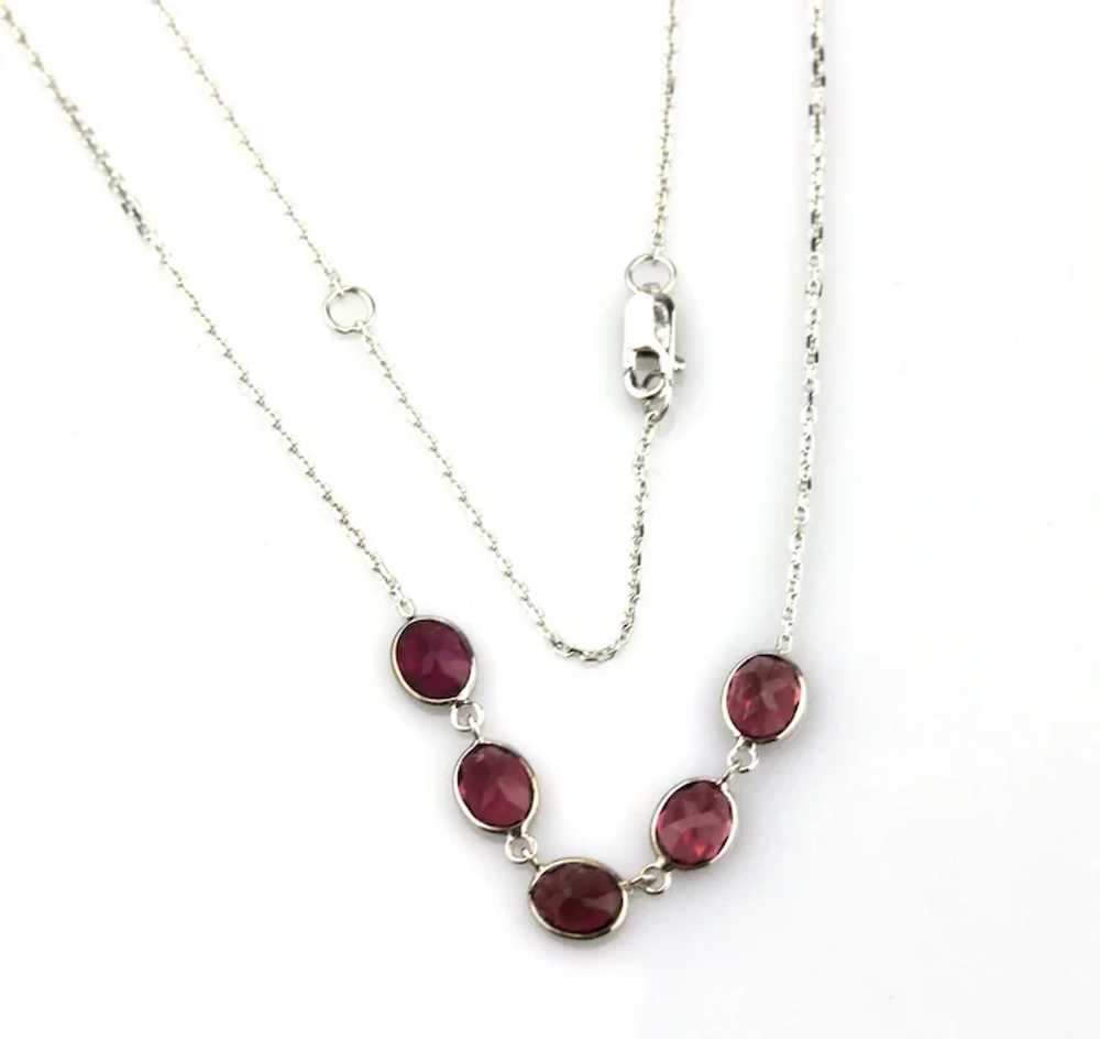 Rubellite Pink Tourmaline Necklace in 14KT White … - image 3