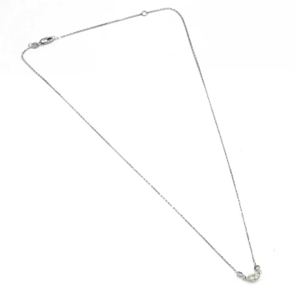 1CT Oval Cut Diamond Necklace 14KT White Gold - image 3