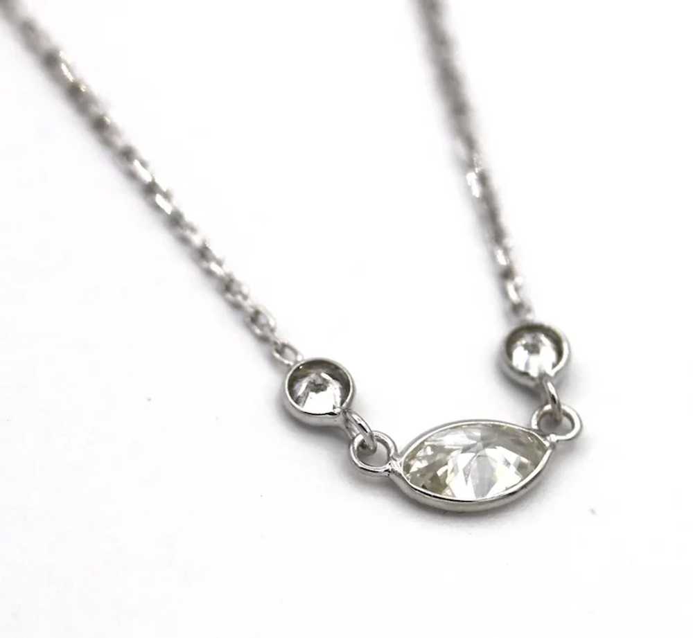 1CT Oval Cut Diamond Necklace 14KT White Gold - image 4