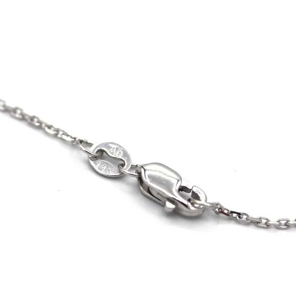 1CT Oval Cut Diamond Necklace 14KT White Gold - image 5