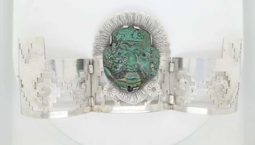 Handmade Mexican Malachite and Silver Pierce Work… - image 6