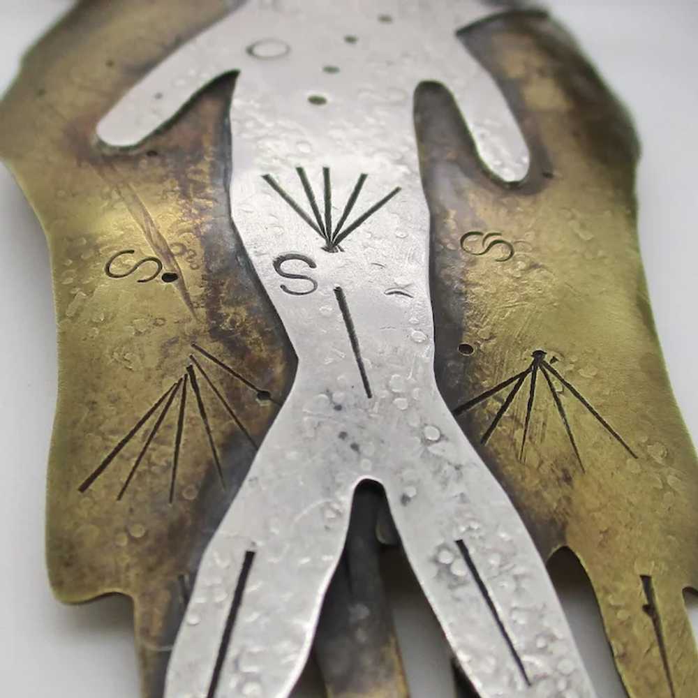 Artisan-Jewelry Art Brut Primitive Pin - image 4