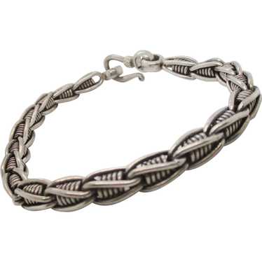 Vintage 1980s Fancy Link Sterling Silver Bracelet - image 1