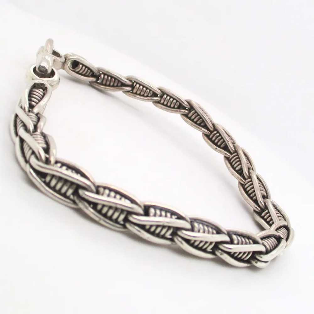 Vintage 1980s Fancy Link Sterling Silver Bracelet - image 2