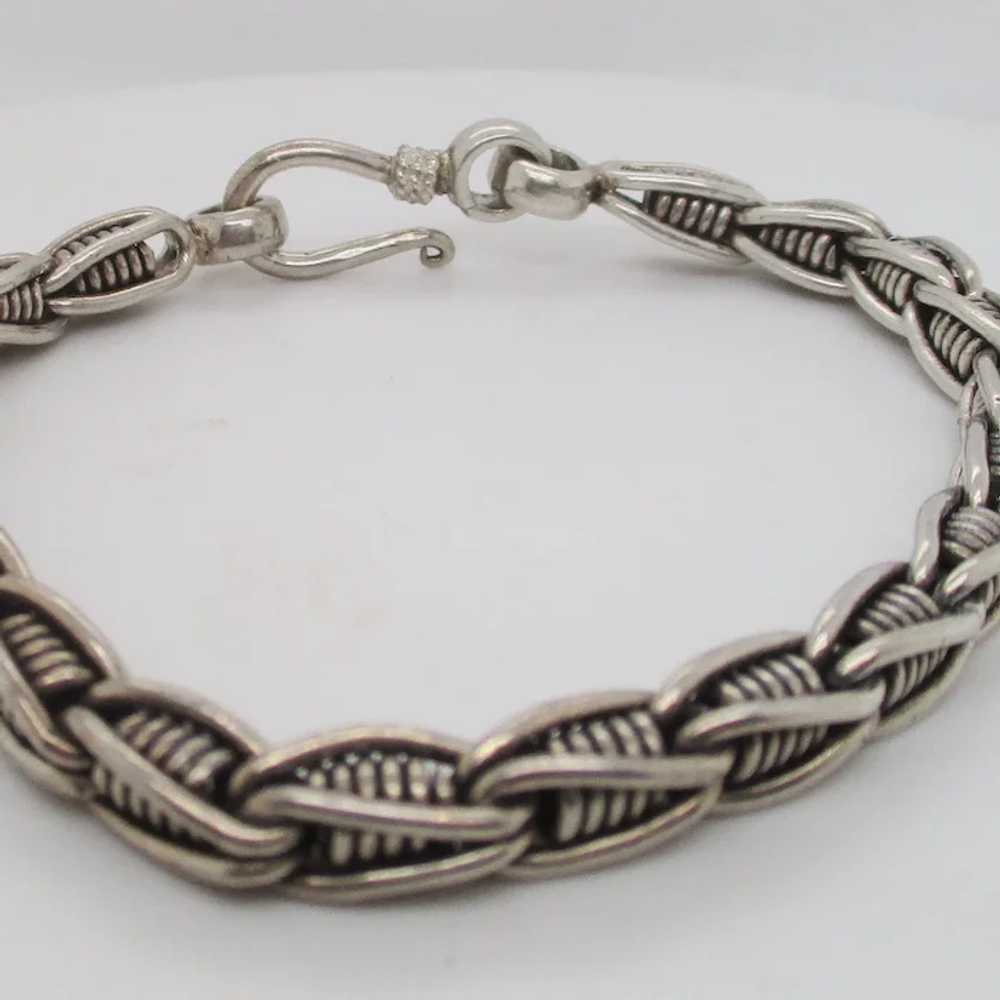 Vintage 1980s Fancy Link Sterling Silver Bracelet - image 3