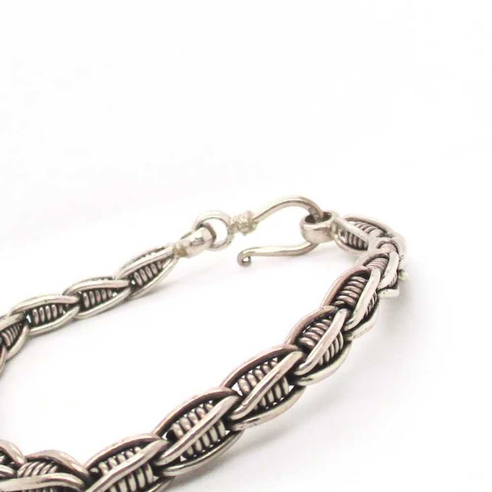 Vintage 1980s Fancy Link Sterling Silver Bracelet - image 4