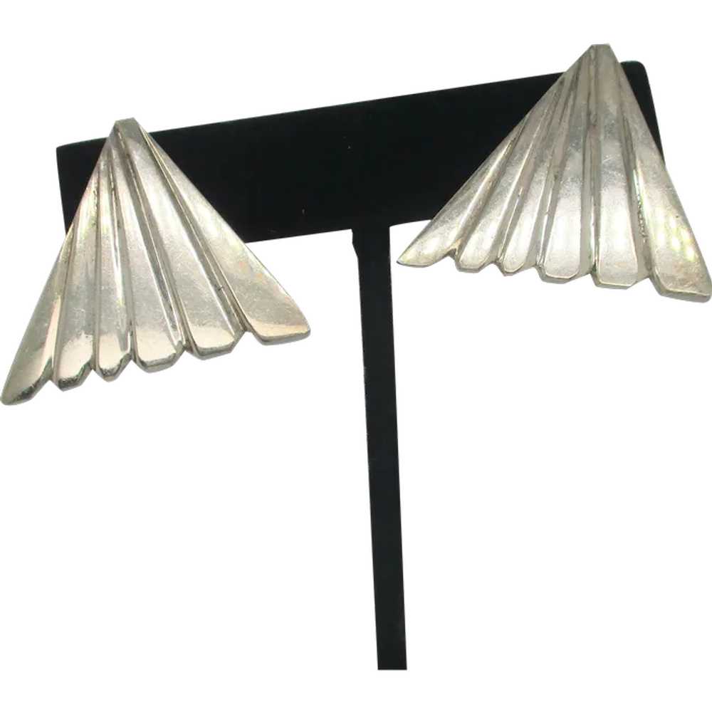 Modernist Sculptural Fin design  Sterling Silver … - image 1