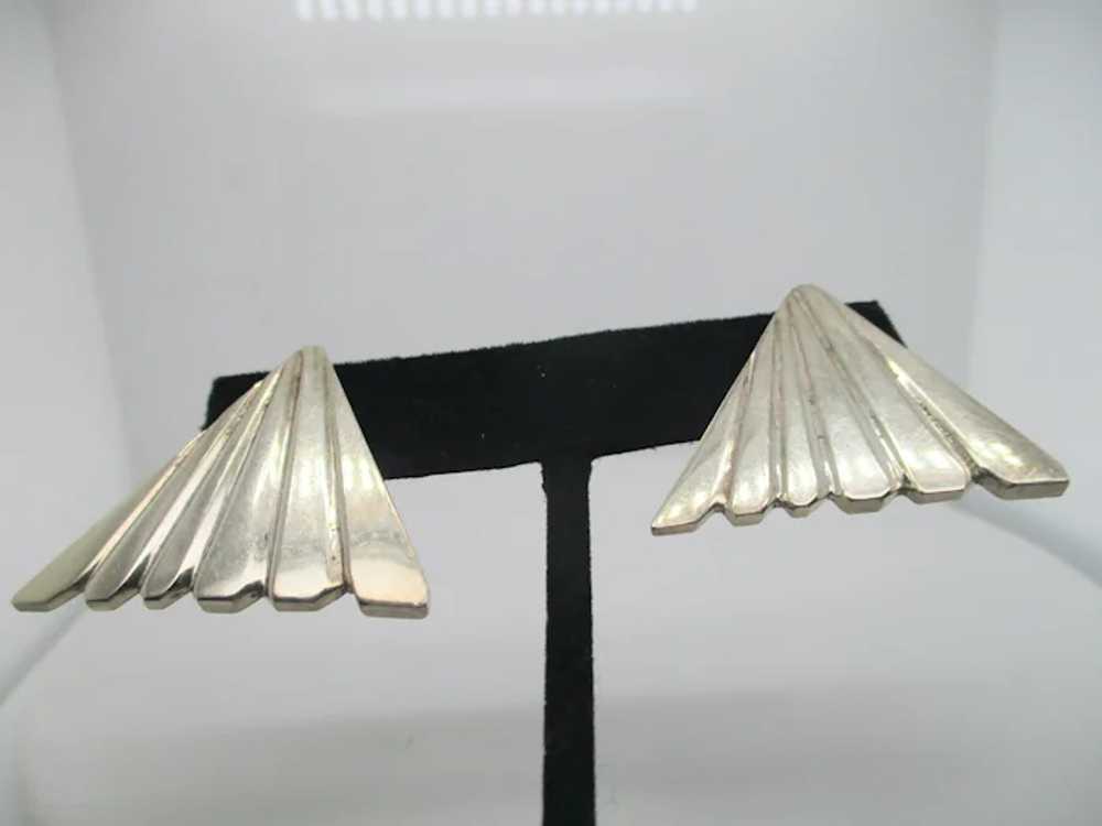 Modernist Sculptural Fin design  Sterling Silver … - image 2