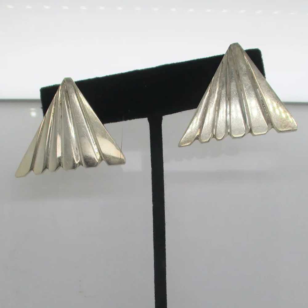 Modernist Sculptural Fin design  Sterling Silver … - image 4
