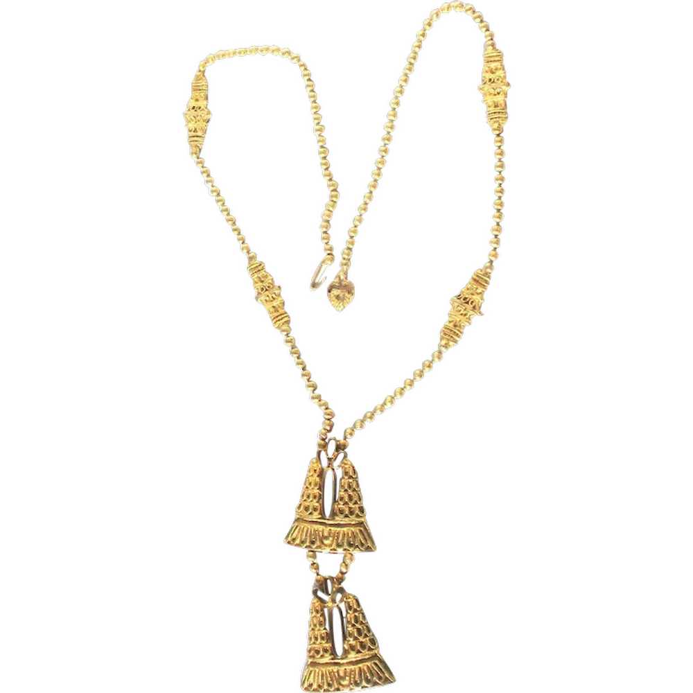 Kenneth Jay Lane Gold Chain and Pendant Necklace - image 1