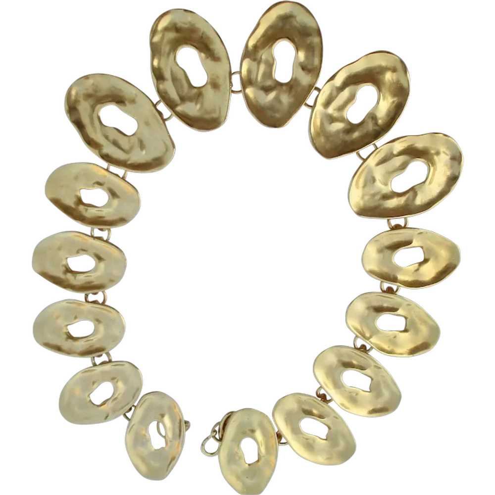 Organic Modern Art  Brut Graduated  Gilt Necklace - image 1