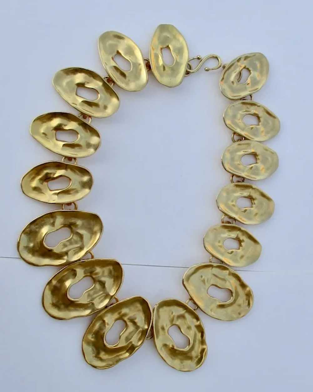 Organic Modern Art  Brut Graduated  Gilt Necklace - image 2