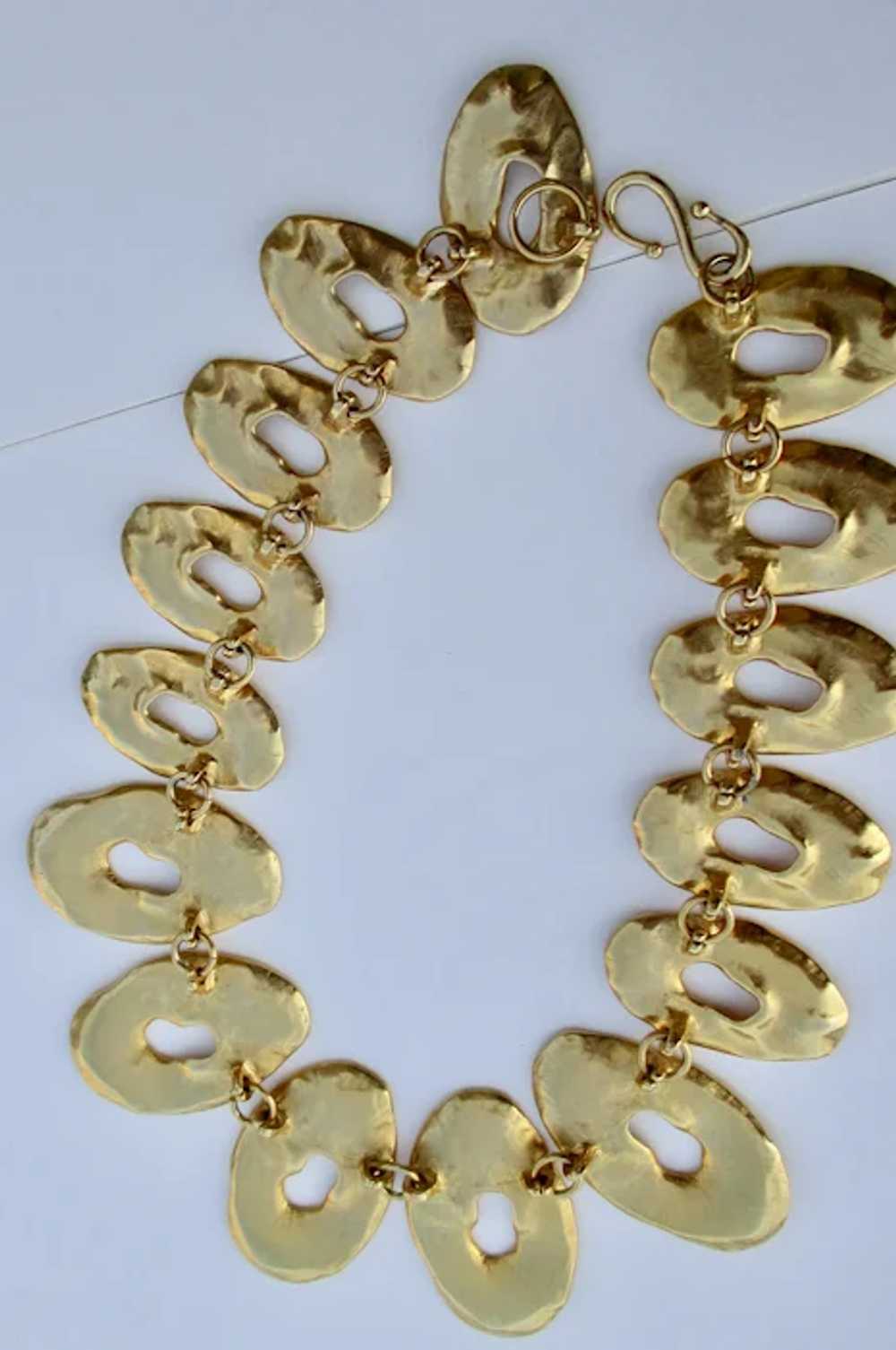 Organic Modern Art  Brut Graduated  Gilt Necklace - image 3